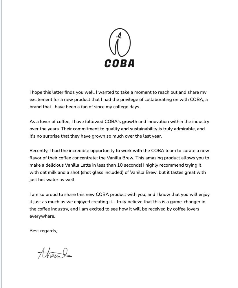COBA Vanilla Brew X MasterChef Finalist Ahran Cho
