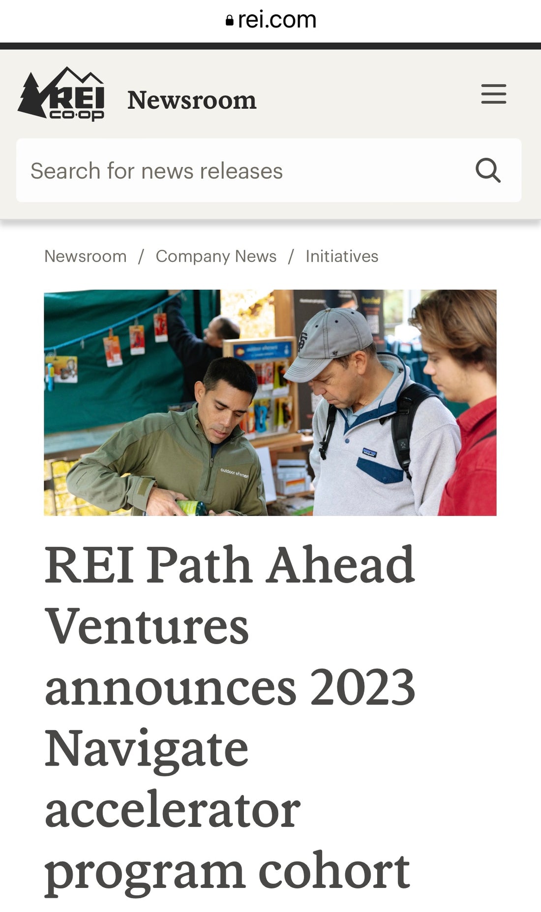 COBA Joins REI's Path Ahead Ventures 2023 Navigate accelerator program cohort